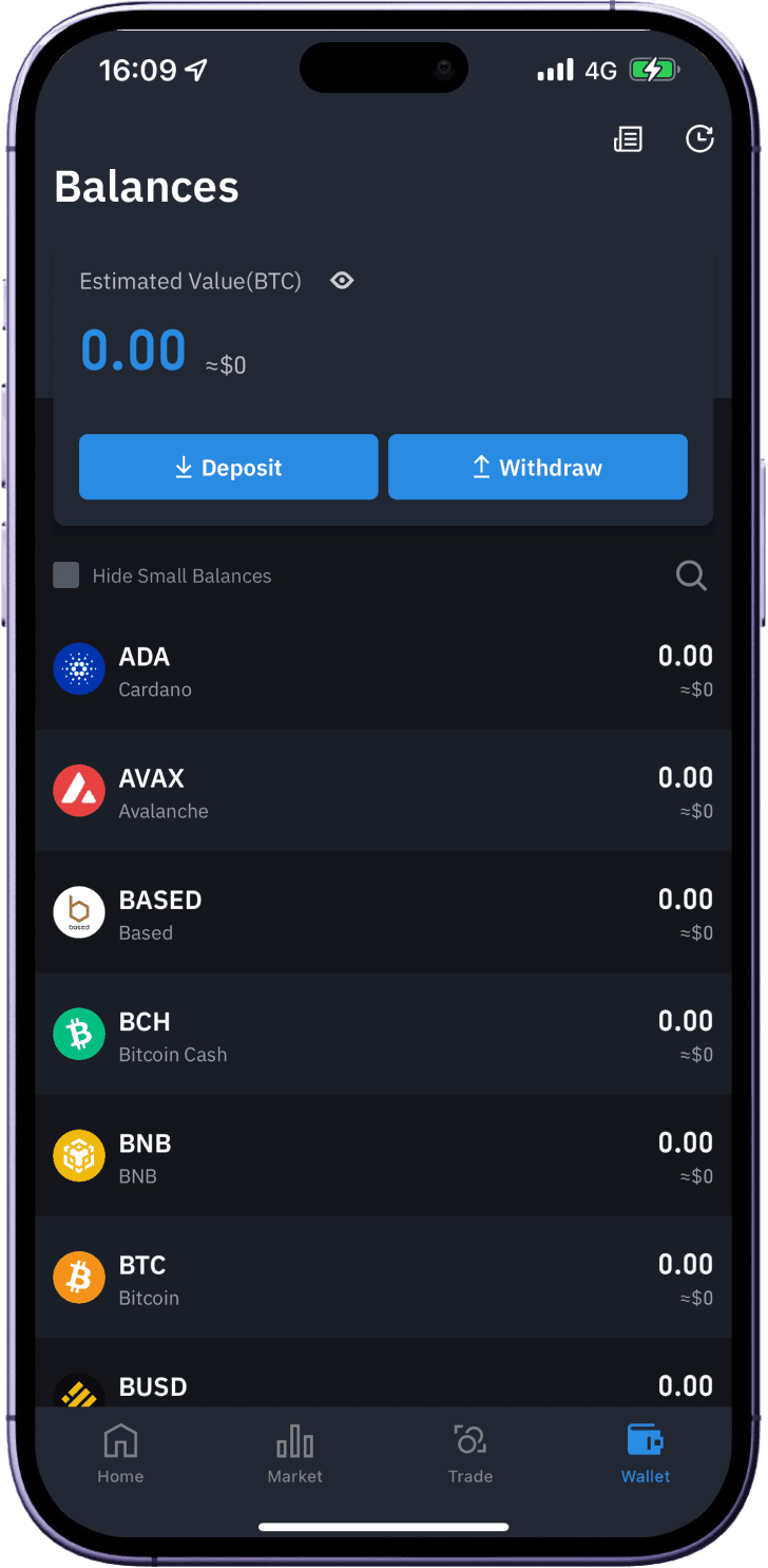 Felix Exchange wallet portfolio screen