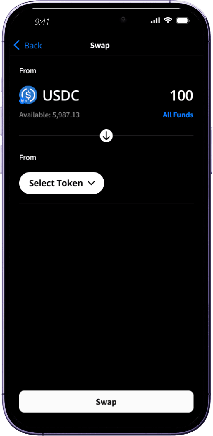 Lif3 Wallet swap detail screen