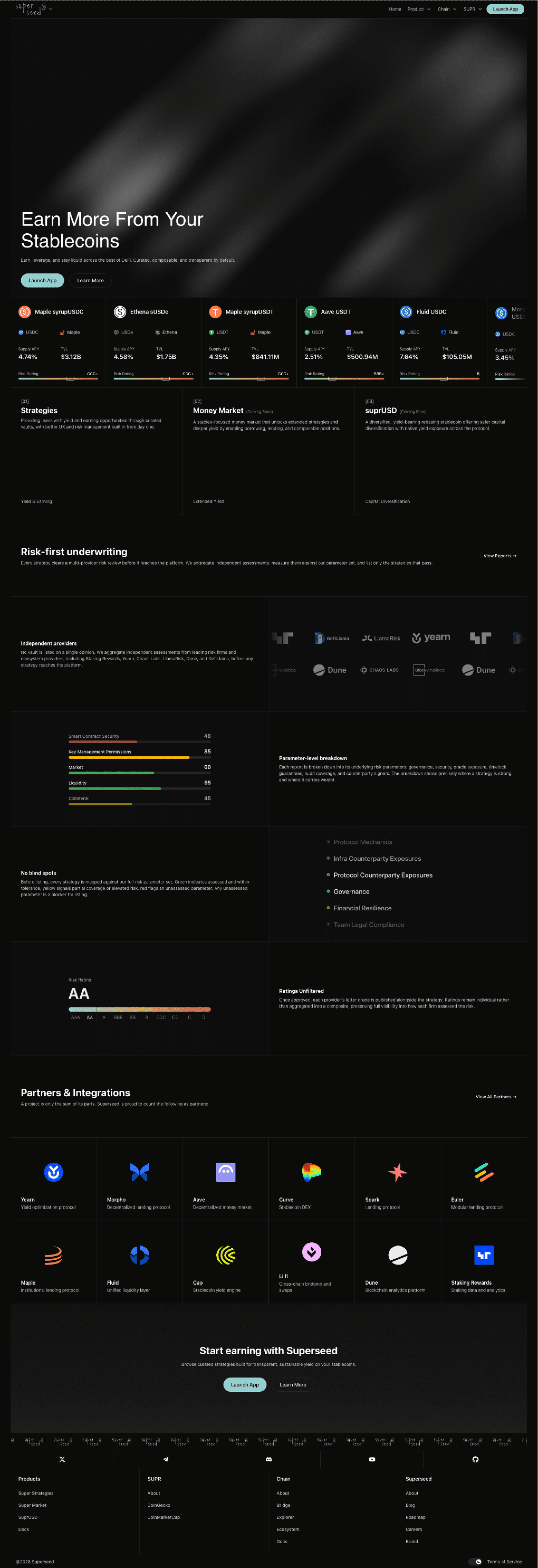Superseed landing page design