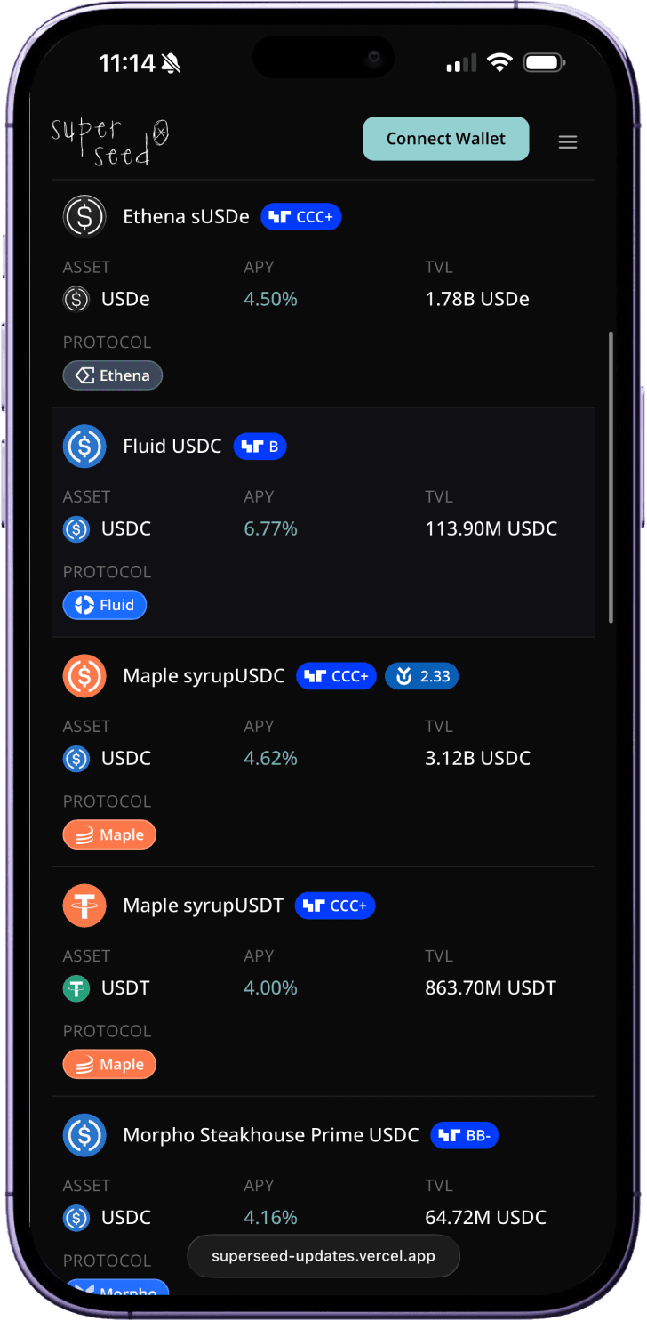 Superseed strategies catalog screen