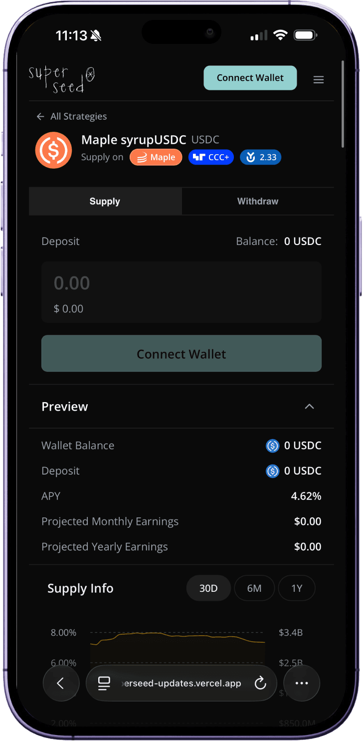 Superseed strategy screen