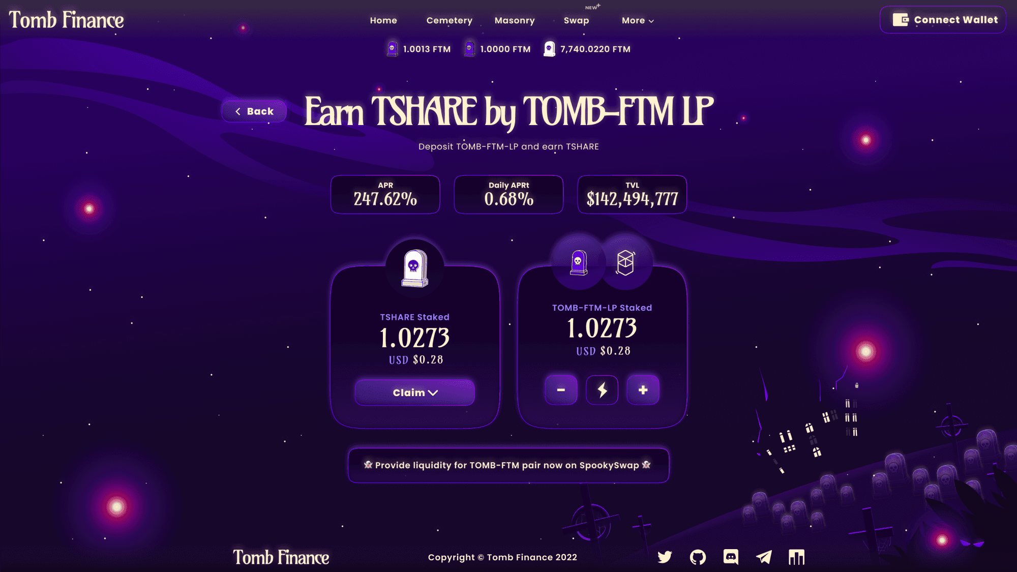 Tomb Finance stake view