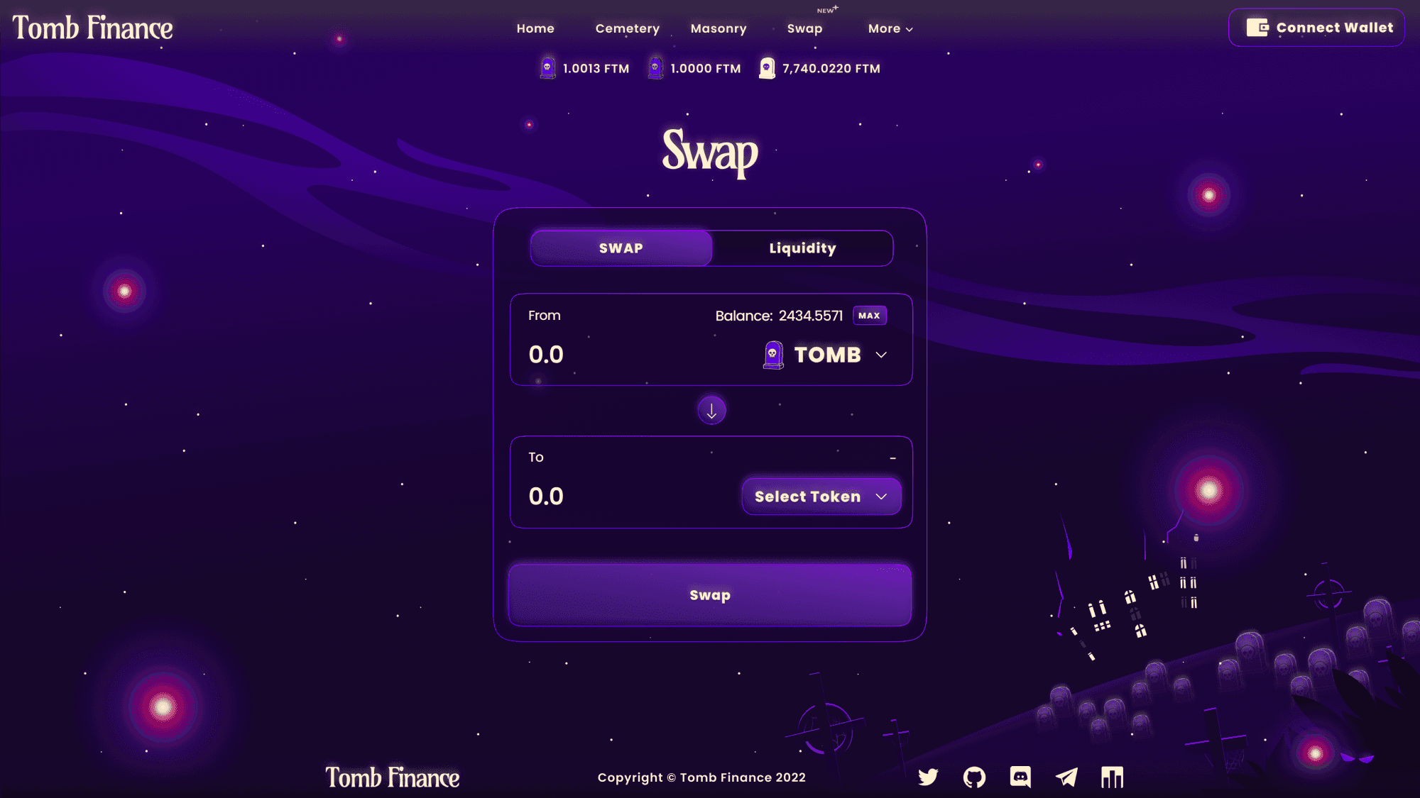 Tomb Finance swap view