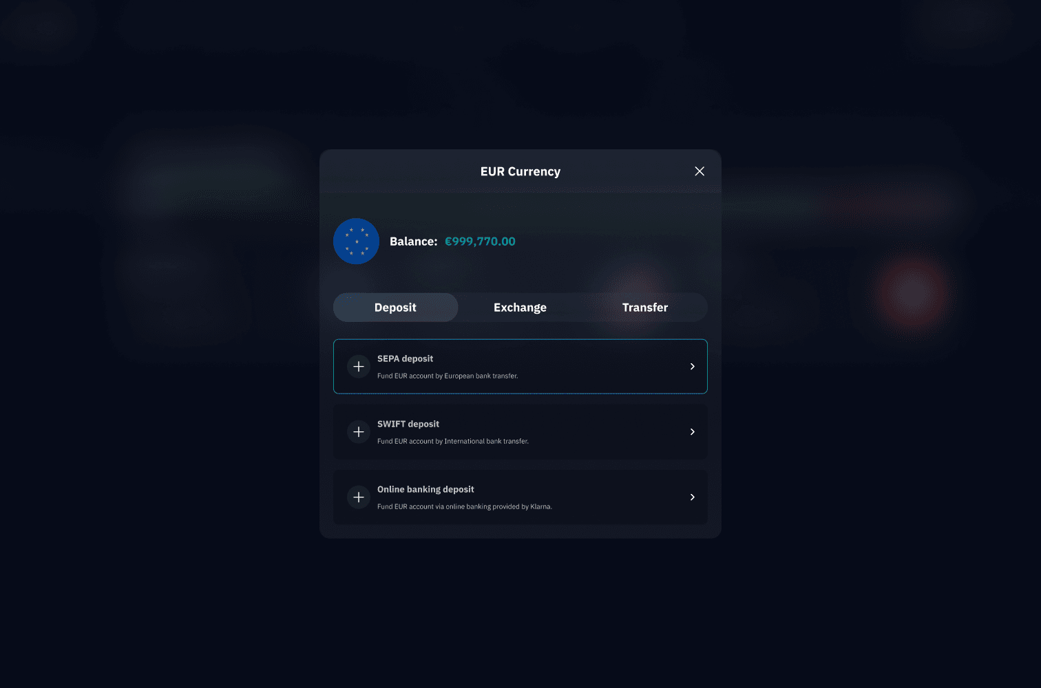 xPay currency options view