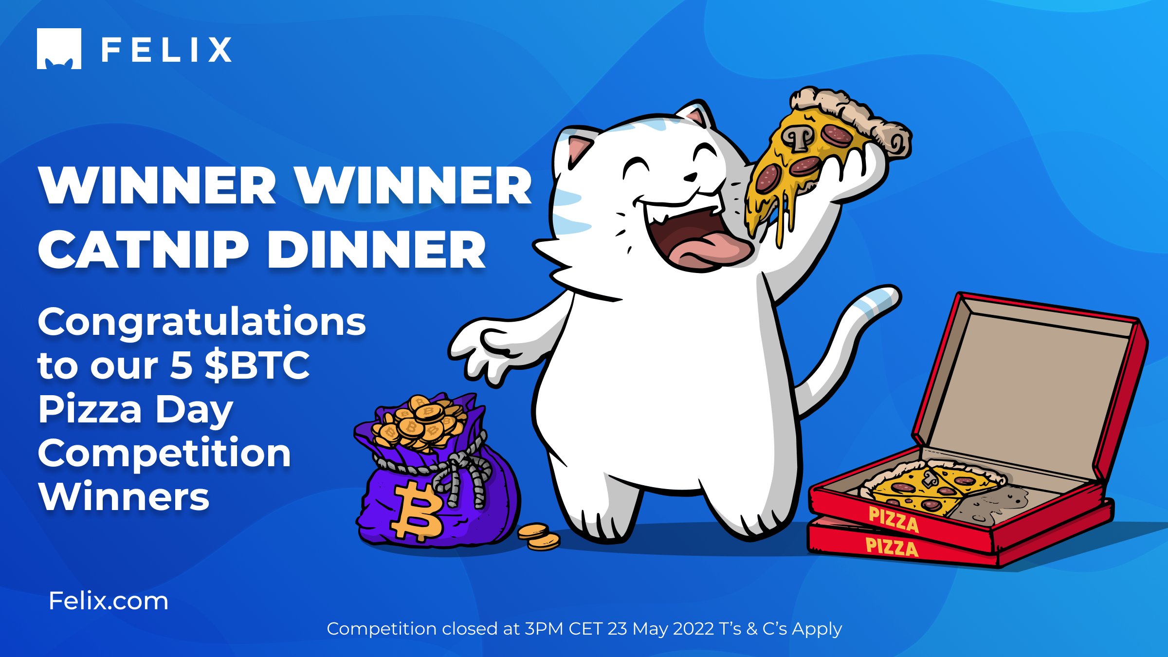 Felix Exchange BTC Pizza Day social post