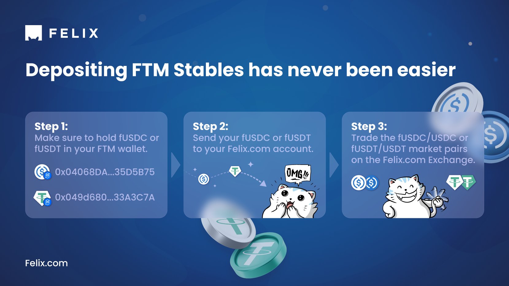 Felix Exchange Fantom stable coin deposit social post
